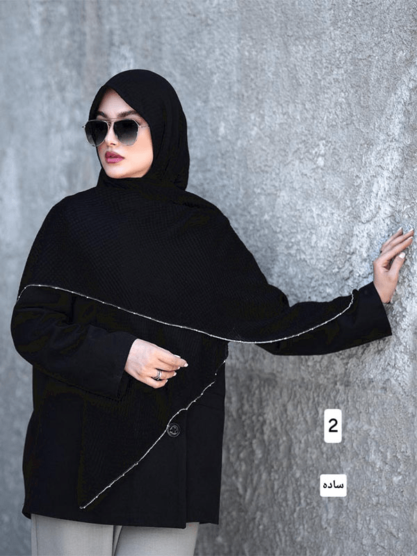 rosary meski8 روسری مشکی نخ دور زنجیری - تصویر 1