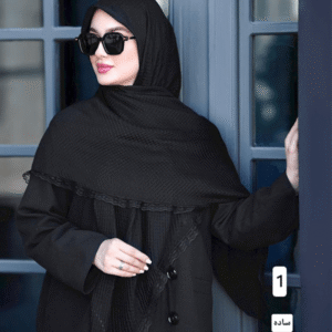 روسری مشکی نخ دور دانتل