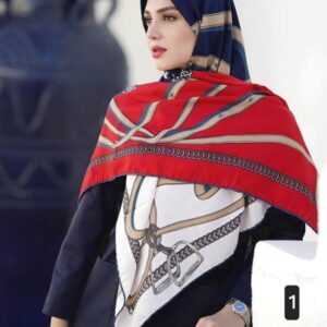 روسری نخ کریشه پاییزه قرمز