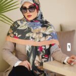 روسری نخی طرح دار