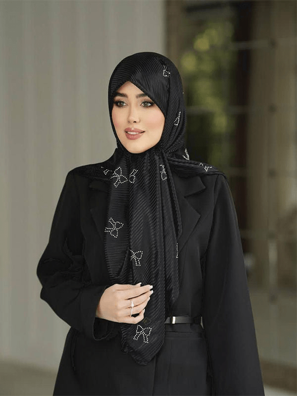 rosari parvaneh image4 روسری ژان نگین پروانه ای - تصویر 1