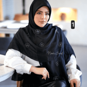 روسری مشکی مجلسی نگین دار