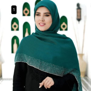 روسری یشمی  نگین دار